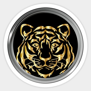 Golden tiger face Sticker